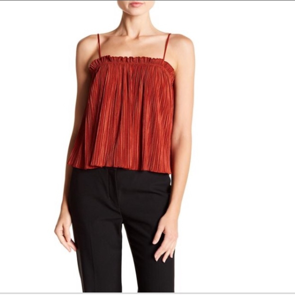 NEW • Madewell • Nicole Pleated Ruffle Tank Rust
